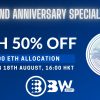 「BW」2周年記念イベント！ETH 50％割引、エアドロップなど！